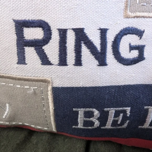 Accent pillow patriotic embroidered red/white/blue 19x19 - Picture 6 of 8